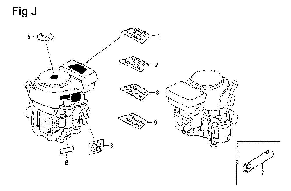 Fig-10 Diagram and Parts List for GCV530 Type QEA3 Honda Engine