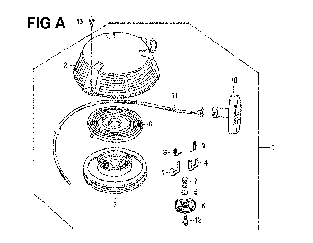 Fig-1 Diagram and Parts List for GXV160H2 Type SFE1 Honda Engine