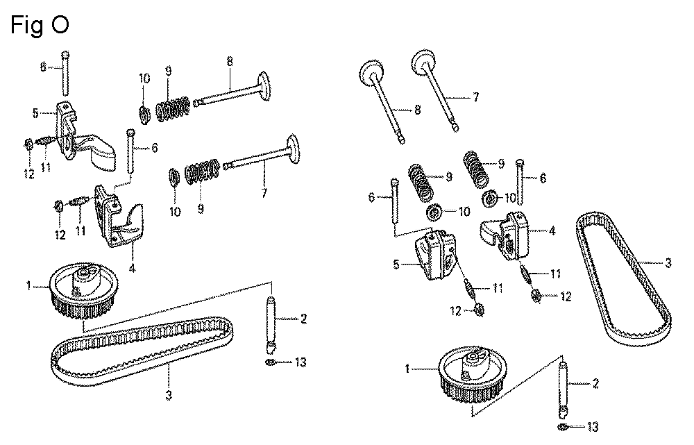 Fig-14 Diagram and Parts List for GCV530 Type QEA Honda Engine