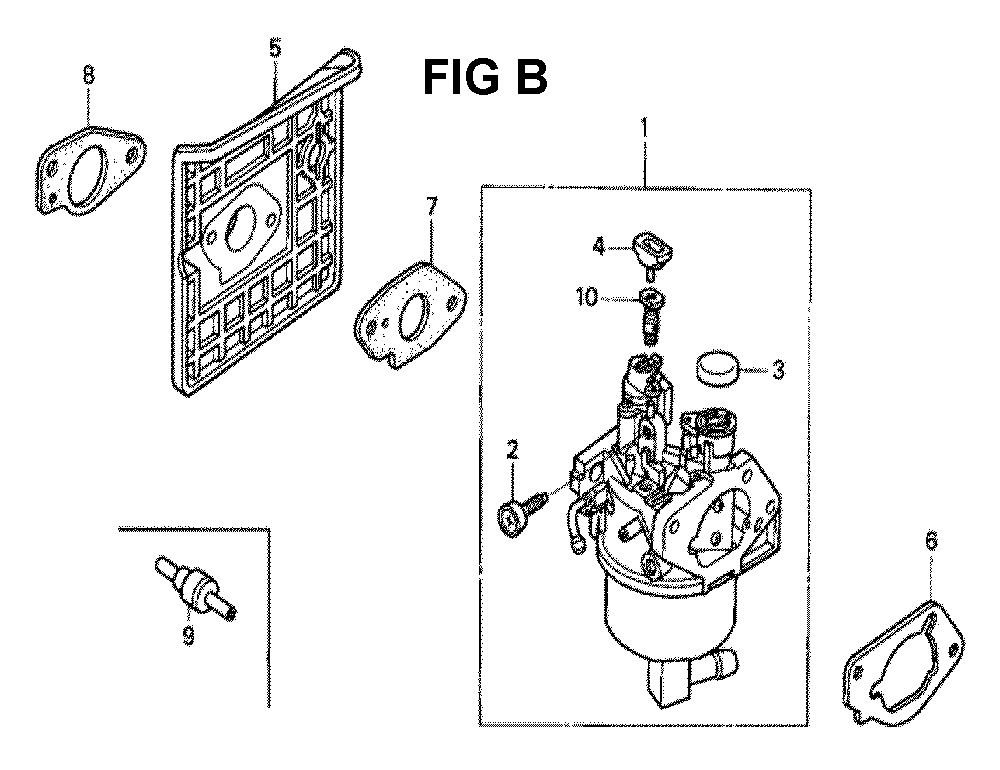 Fig-6 Diagram and Parts List for GXV340K2 Type DP2 Honda Engine