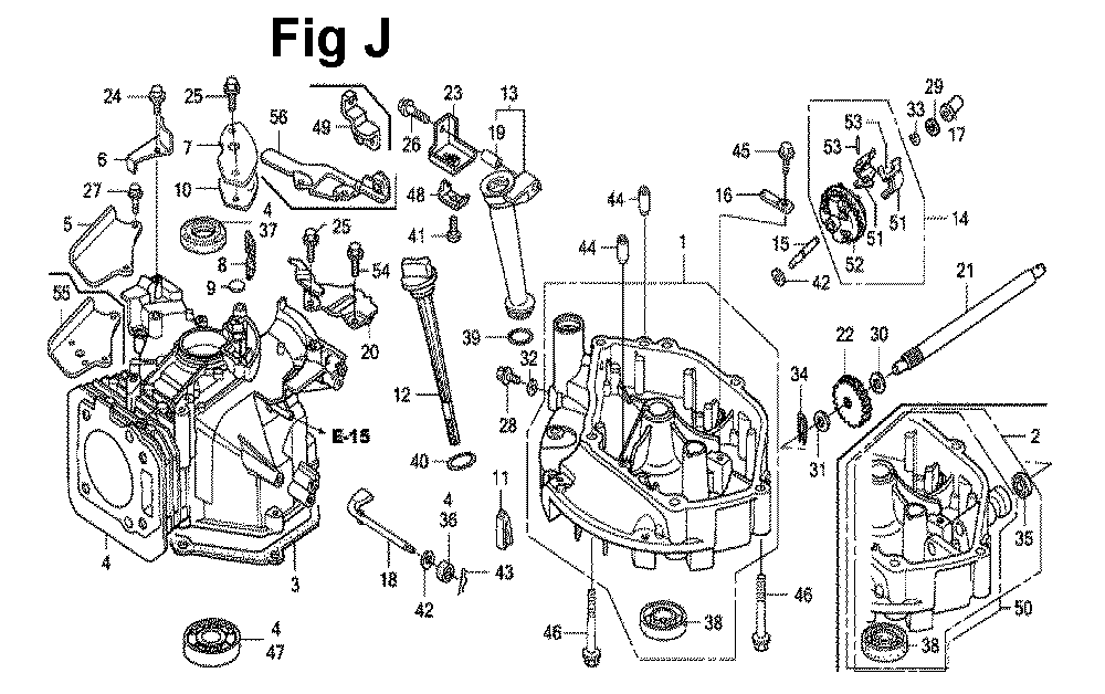 Fig-3 Diagram and Parts List for GXV160UH2 Type N1 Honda Engine