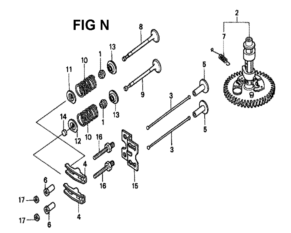 Fig-14 Diagram and Parts List for GXV340K2 Type DNE6 Honda Engine