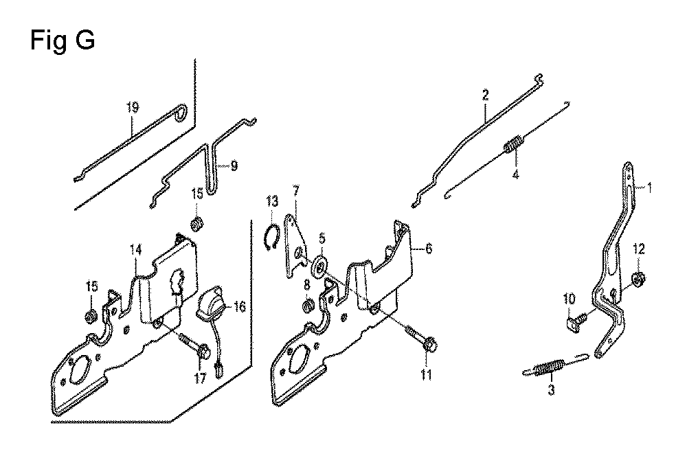 Fig-7 Diagram and Parts List for GCV190A Type S3A Honda Engine