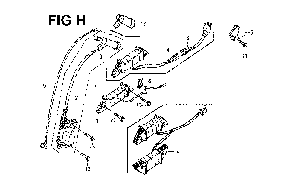 Fig-9 Diagram and Parts List for GX160H1 Type QXBRA Honda Engine