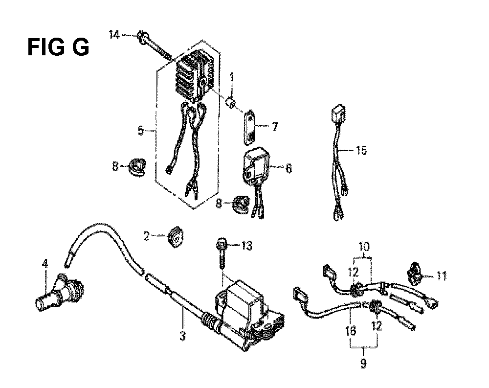 Fig-1 Diagram and Parts List for GXV340K2 Type DP26 Honda Engine