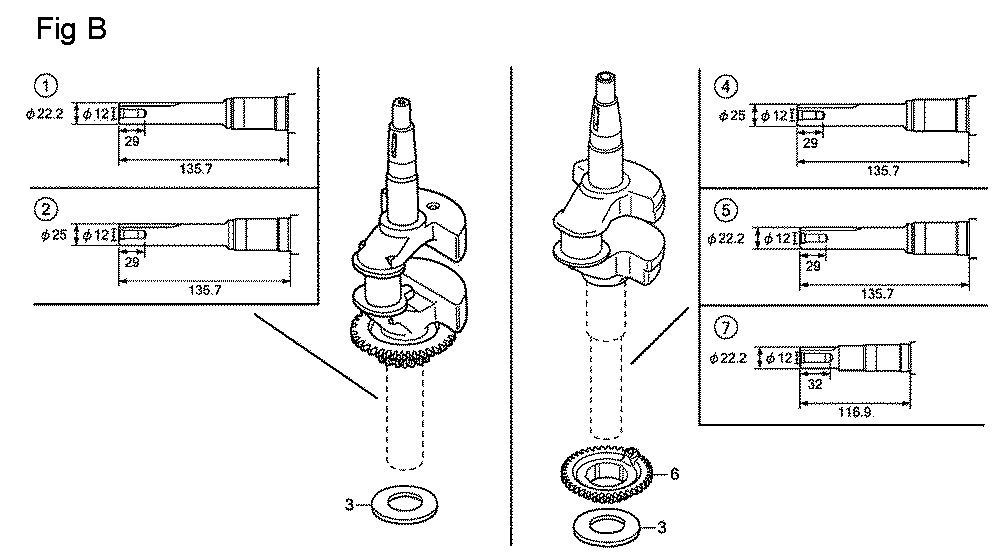 Fig-2 Diagram and Parts List for GSV190LA Type A3T Honda Engine