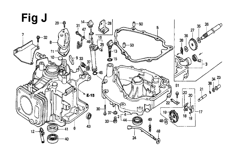 Fig-2 Diagram and Parts List for GXV120 Type N2F Honda Engine