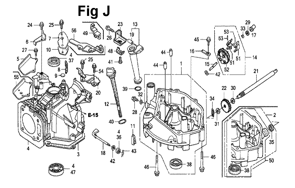 Fig-1 Diagram and Parts List for GXV160UH2 Type N1F1 Honda Engine