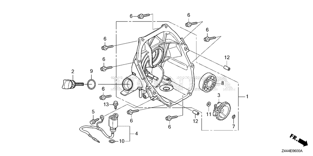 Crankcase Cover Diagram and Parts List for EU2200IT (Type  AG)(EAMT-1000001 - 9999999) Honda Generator