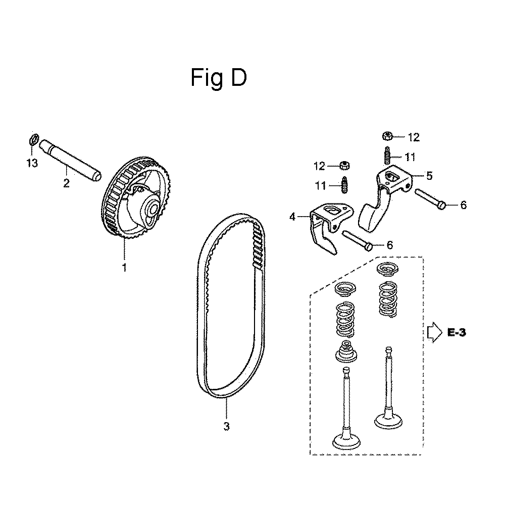 Fig-4 Diagram and Parts List for GC135 Type QHA Honda Engine