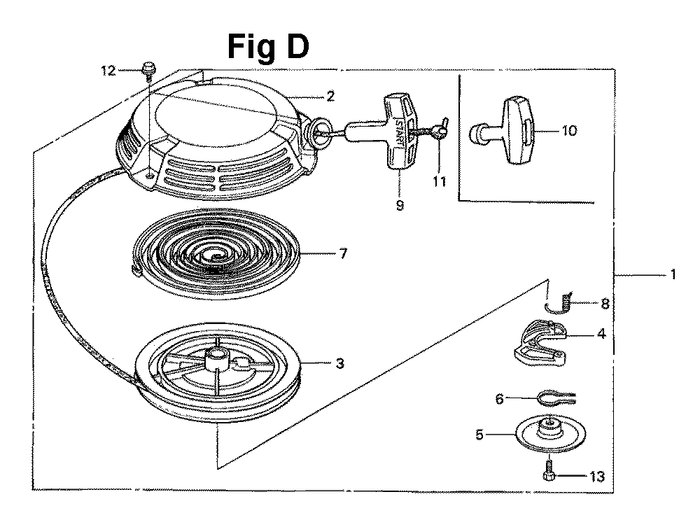 Fig-9 Diagram and Parts List for GXV120 Type N2CA Honda Engine