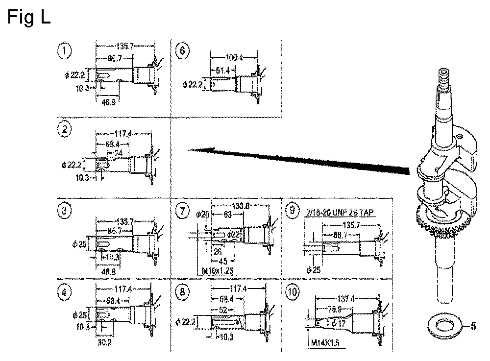 Fig-12 Diagram and Parts List for GCV160LA0 Type N1A Honda Engine