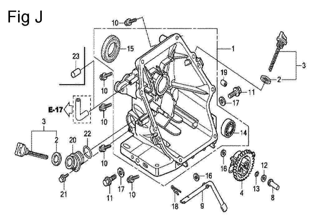 Fig-10 Diagram and Parts List for GC160A Type QHP7 Honda Engine