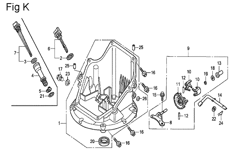 Fig-11 Diagram and Parts List for GSV190A Type N1U Honda Engine