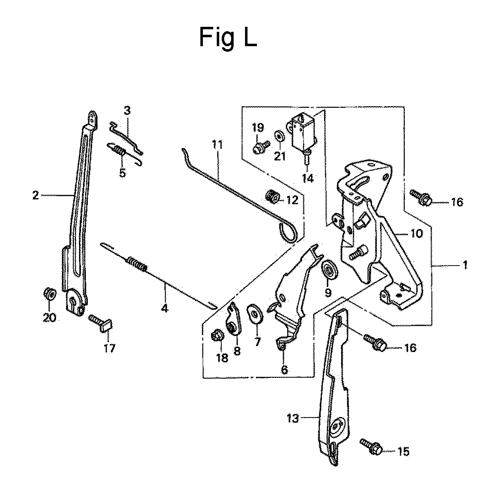 Fig-12 Diagram and Parts List for GC135 Type QHA2 Honda Engine