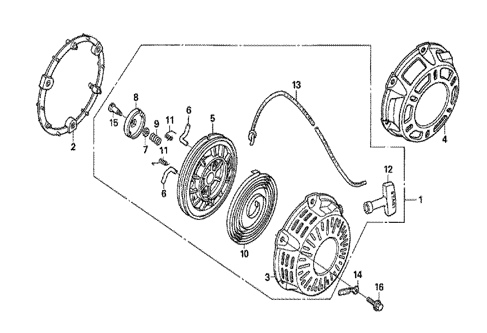 Fig-0 Diagram and Parts List for GX200U Type HXU Honda Engine