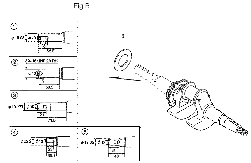 Fig-2 Diagram and Parts List for GC160LA Type QBC Honda Engine