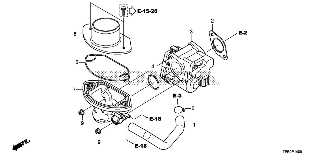 Throttle Body Diagram and Parts List for GXV800IRH (Type TAX2)(GJALH-1000001-9999999) Honda Engine