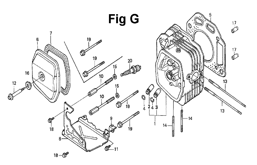 Fig-12 Diagram and Parts List for GXV340 Type DN Honda Engine