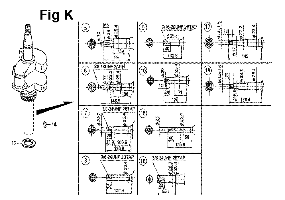 Fig-10 Diagram and Parts List for GXV160UH2 Type A12 Honda Engine