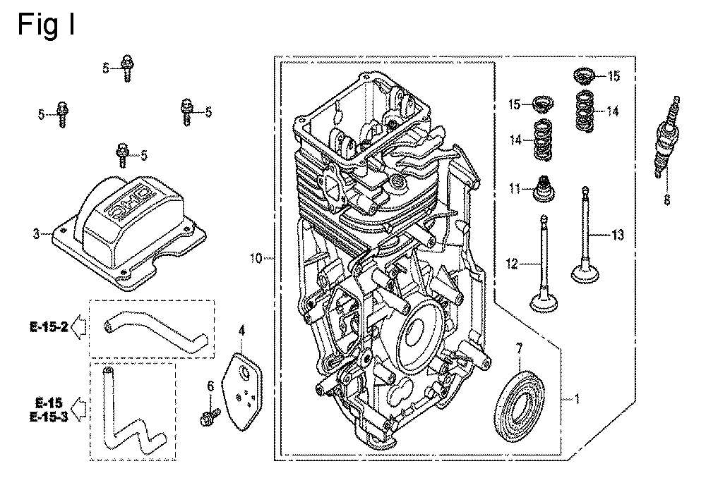 Fig-9 Diagram and Parts List for GC160 Type PHU Honda Engine