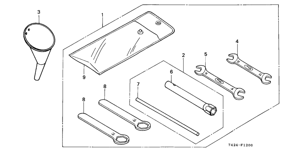 Tools Diagram and Parts List for HP400K3 (Type  BA/C)(NAA-2800448 - 9999999) Honda Lawn Tractor Accessories