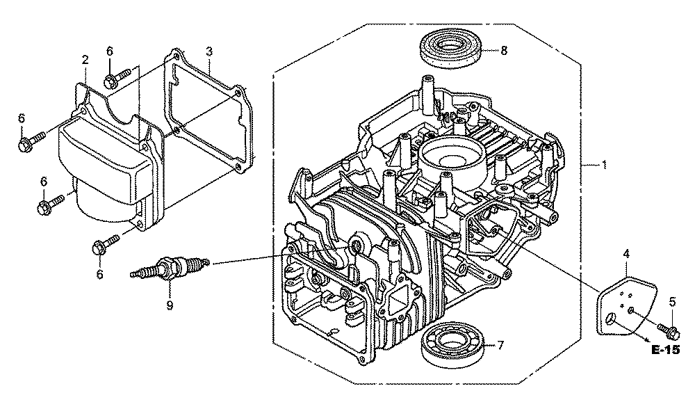 Fig-0 Diagram and Parts List for GSV190A Type N5AF Honda Engine