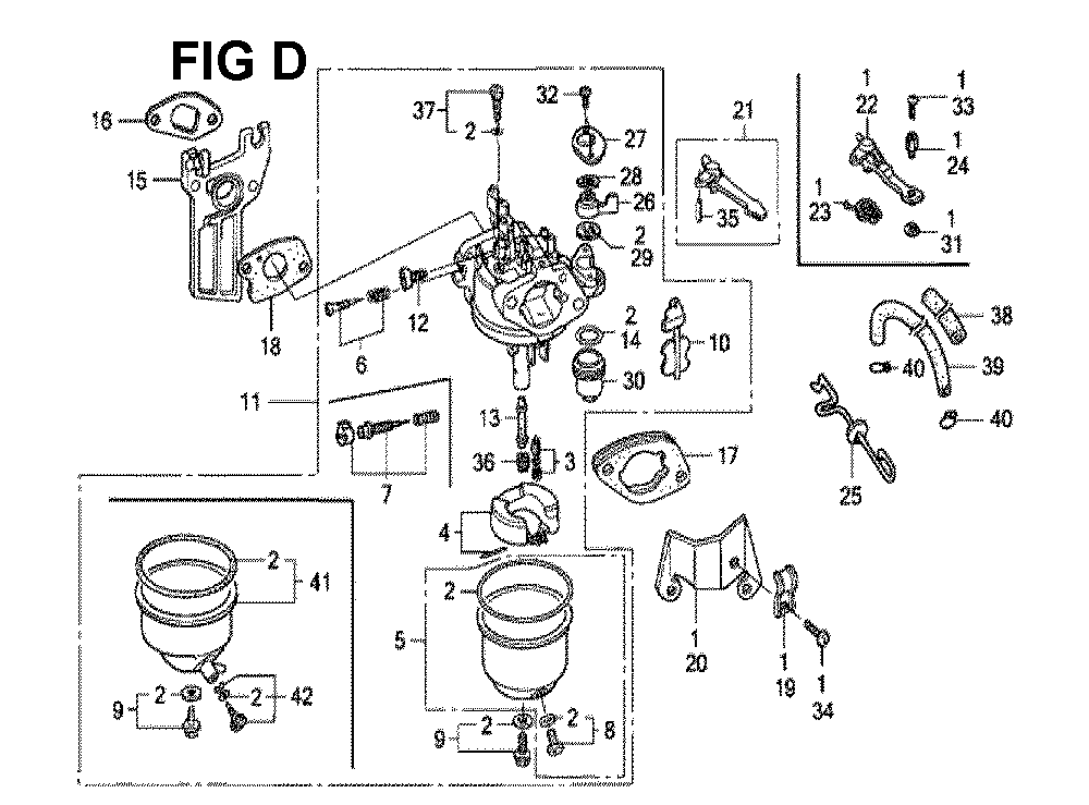 Fig-9 Diagram and Parts List for GX160K1 Type H1 Honda Engine