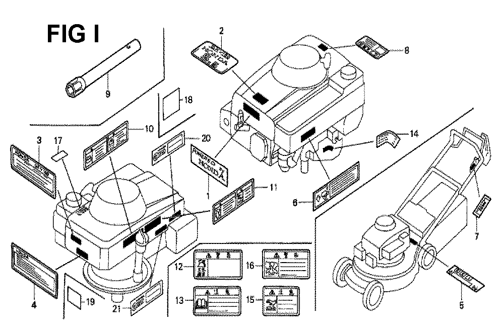 Fig-12 Diagram and Parts List for GXV160 Type N1C Honda Engine