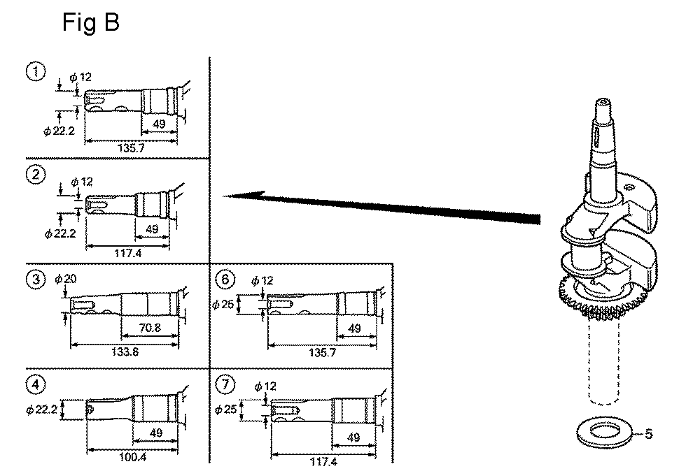 Fig-2 Diagram and Parts List for GSV190A Type S1A Honda Engine