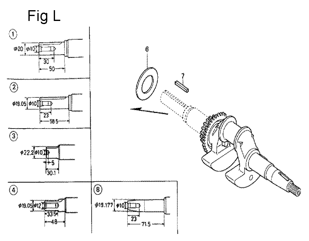Fig-12 Diagram and Parts List for GC190A Type QHP7 Honda Engine