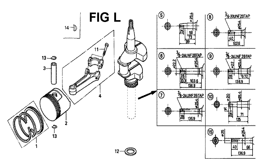Fig-14 Diagram and Parts List for GXV160K1 Type N1E5 Honda Engine