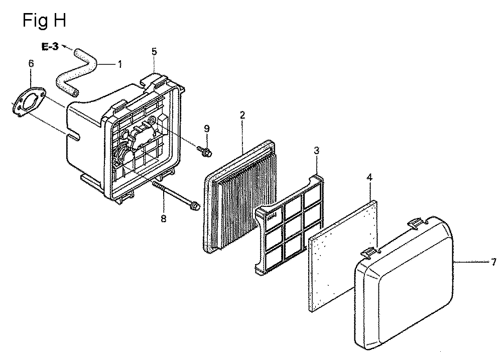 Fig-8 Diagram and Parts List for GSV190A Type N1L Honda Engine