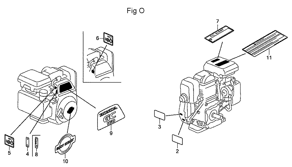 Fig-15 Diagram and Parts List for GC160LA Type QHAF Honda Engine