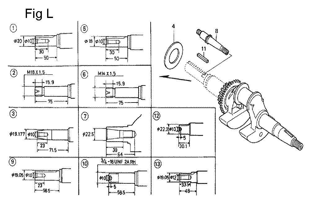 Fig-12 Diagram and Parts List for GC135 Type PXC Honda Engine
