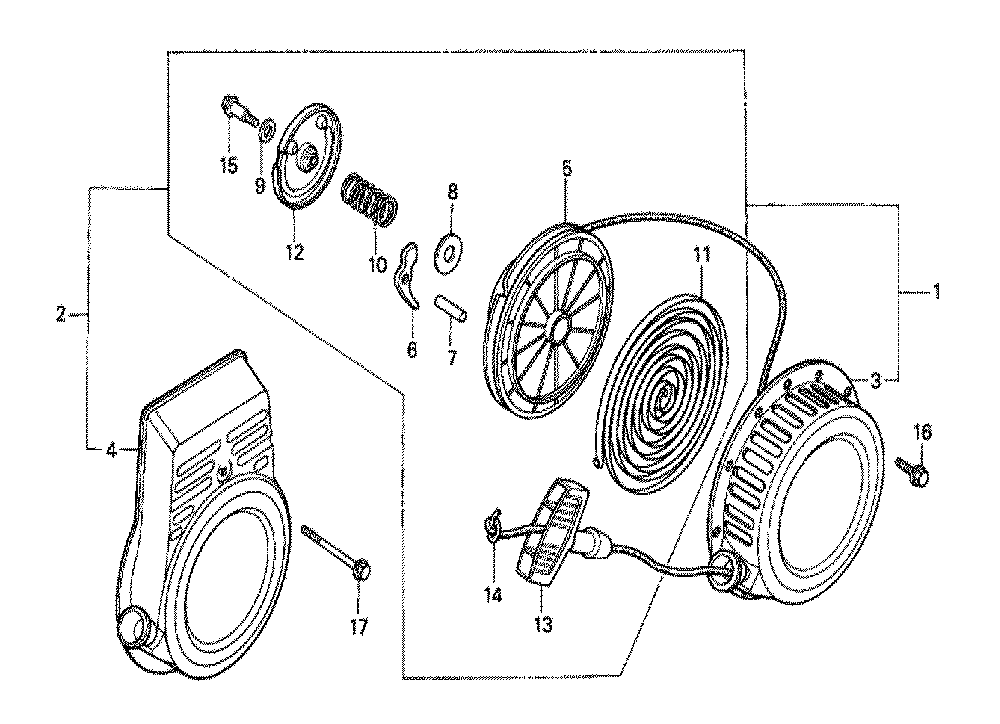 Fig-0 Diagram and Parts List for G100K1 Type Q1 Honda Engine