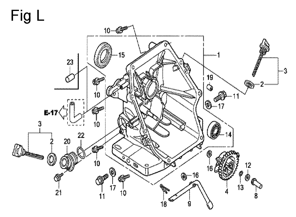 Fig-12 Diagram and Parts List for GC160A Type QHE4 Honda Engine