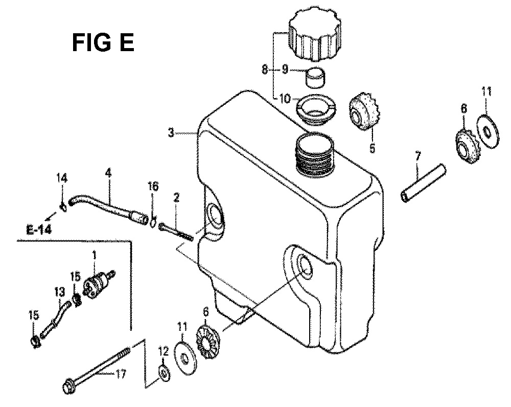 Fig-7 Diagram and Parts List for GXV340K2 Type DA Honda Engine