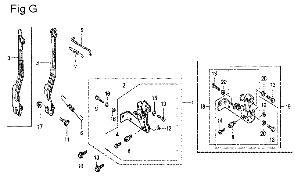Fig-7 Diagram and Parts List for GX100U Type KRB4 Honda Engine