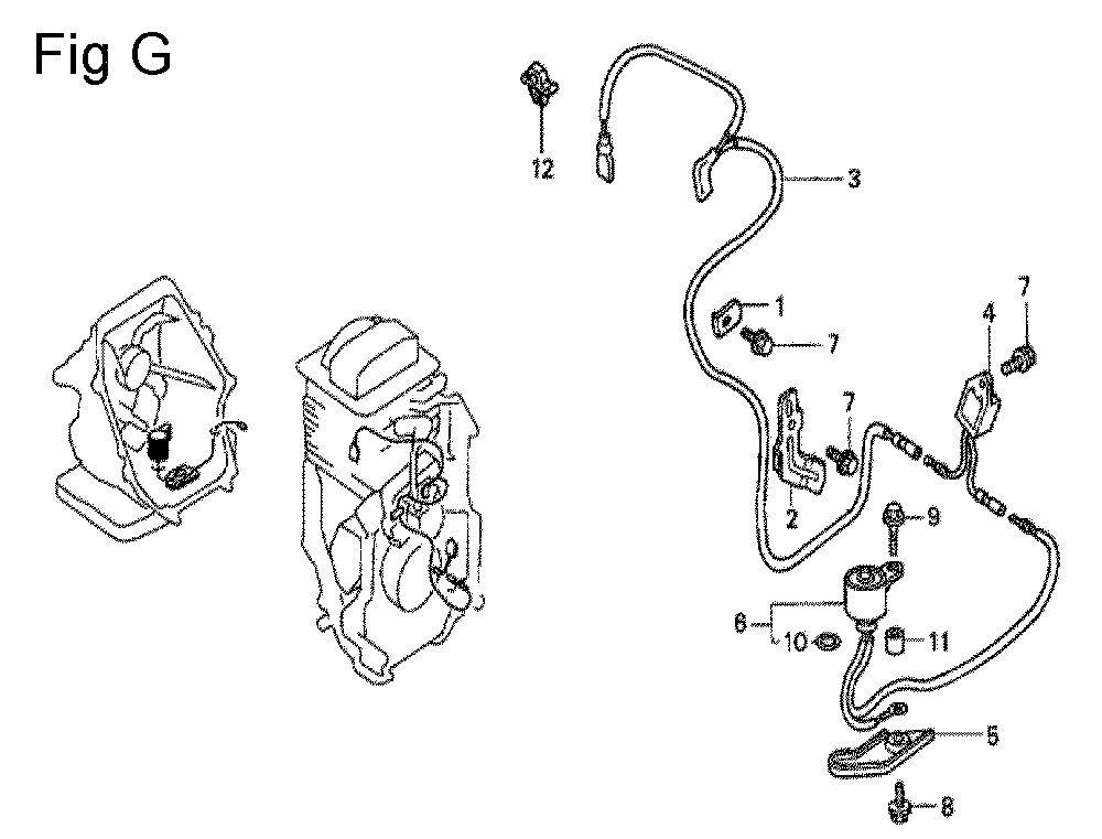 Fig-7 Diagram and Parts List for GC160A Type VXE9 Honda Engine