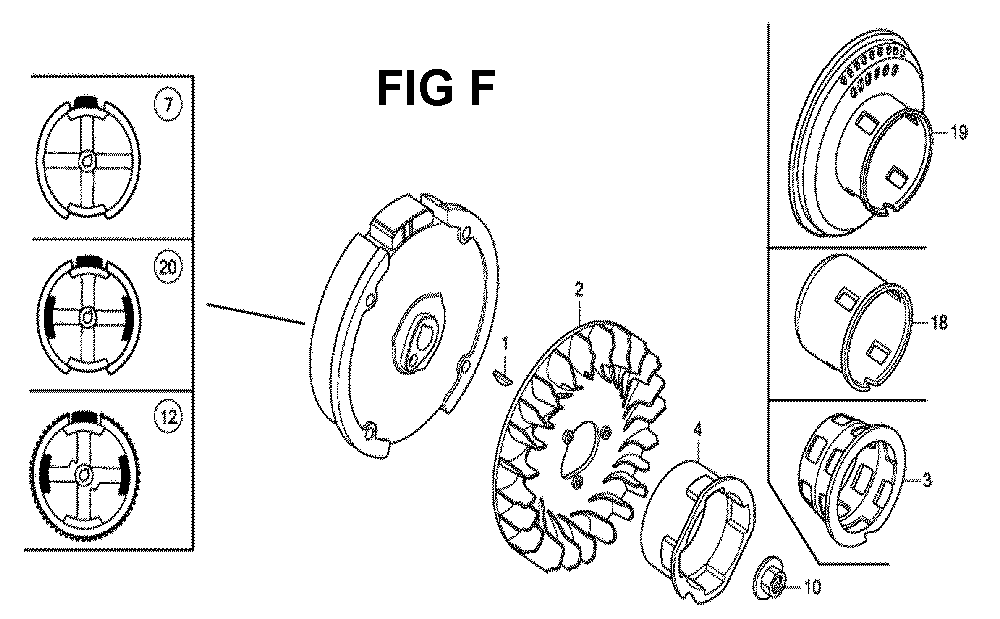 Fig-14 Diagram and Parts List for GX160H1 Type QX3 Honda Engine