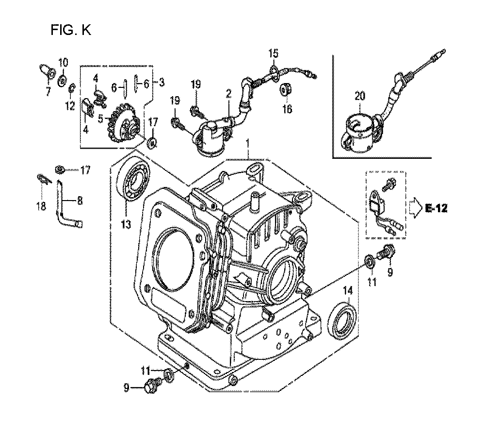 Fig-11 Diagram and Parts List for GX120T1 Type QX2 Honda Engine