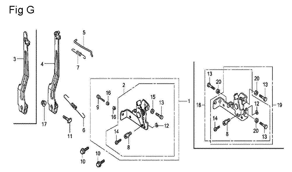 Fig-7 Diagram and Parts List for GX100U Type KRBD Honda Engine