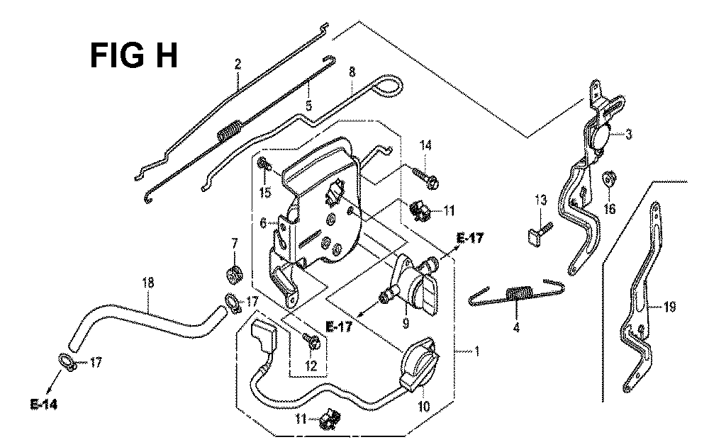Fig-8 Diagram and Parts List for GCV190LA Type N5BR Honda Engine
