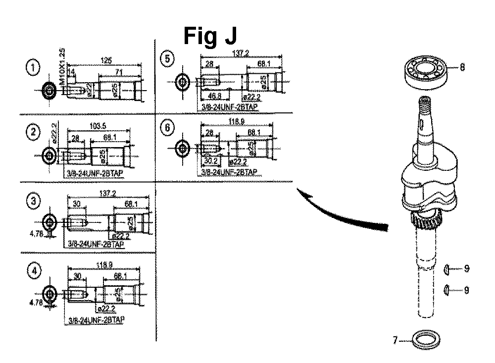 Fig-11 Diagram and Parts List for GXV140 Type A1YY Honda Engine