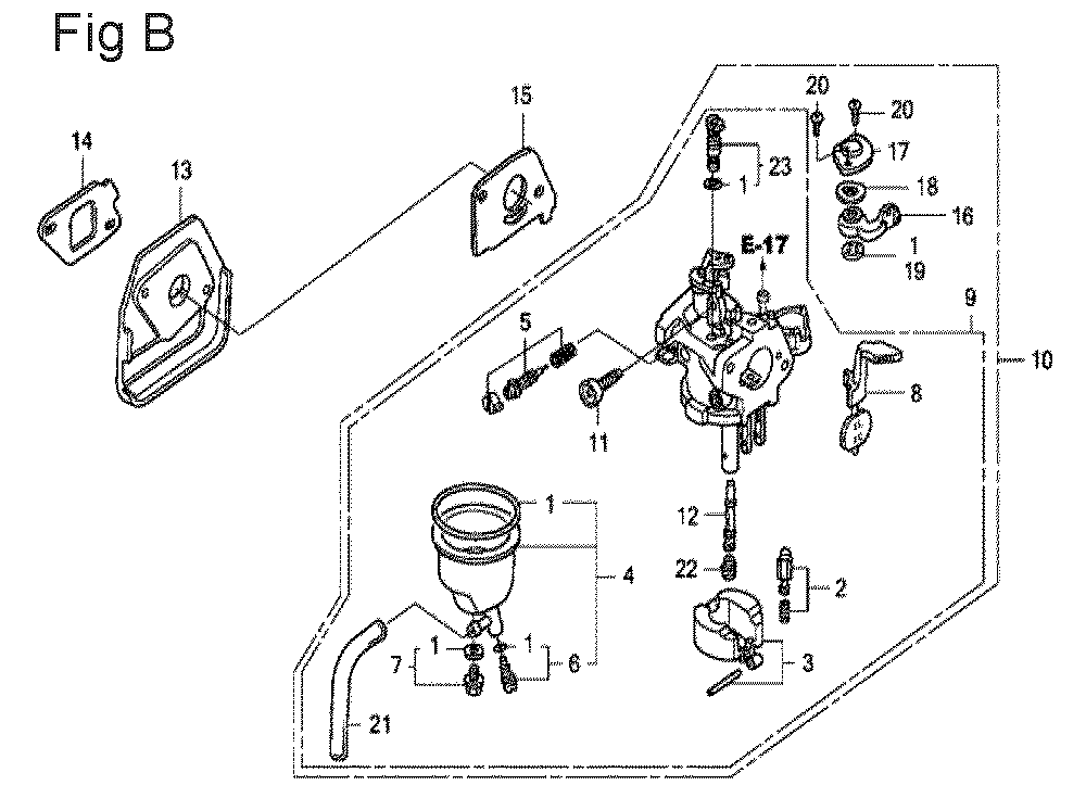 Fig-2 Diagram and Parts List for GX100U Type SA2 Honda Engine