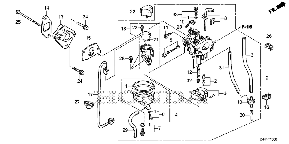 Carburetor Diagram and Parts List for EU2200IT (Type  AG)(EAMT-1000001 - 9999999) Honda Generator