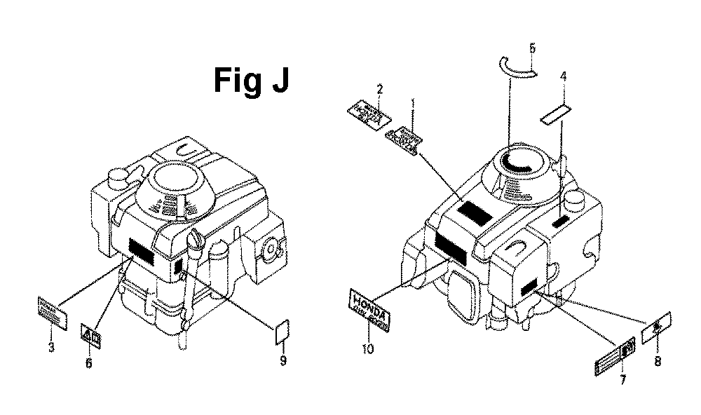 Fig-4 Diagram and Parts List for GXV270 Type DNE2 Honda Engine