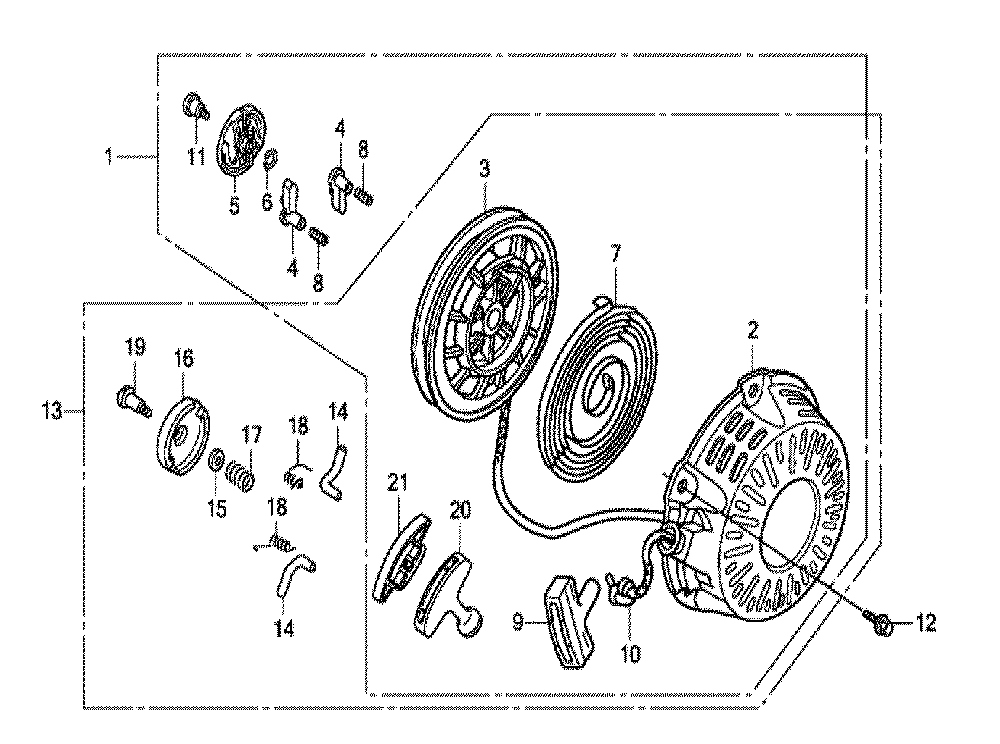 Fig-0 Diagram and Parts List for GX120T1 Type QX2 Honda Engine