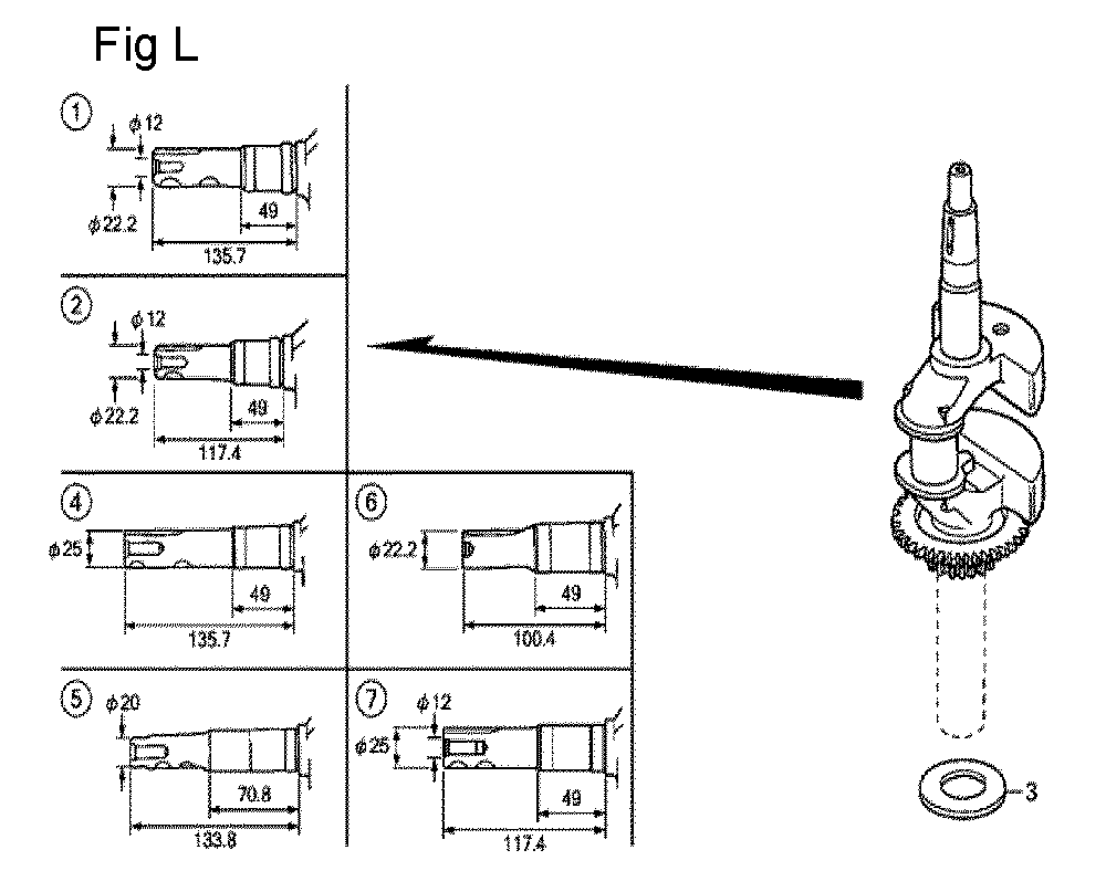 Fig-12 Diagram and Parts List for GCV190A Type S1A Honda Engine